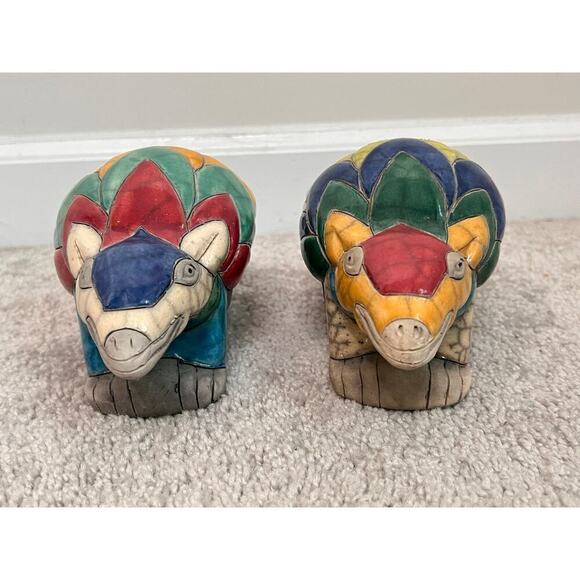 Raku Pottery Set of Amarillos Handmade in South Africa Figurine - Picture 3 of 9